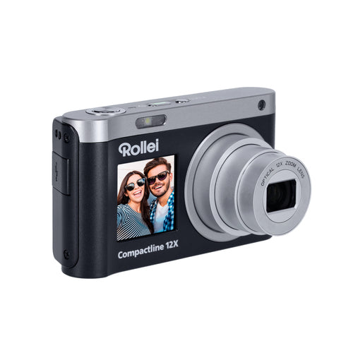 Rollei Compactline 12X – Zoomkamera med selfiedisplay – Optisk zoomobjektiv skudt ud