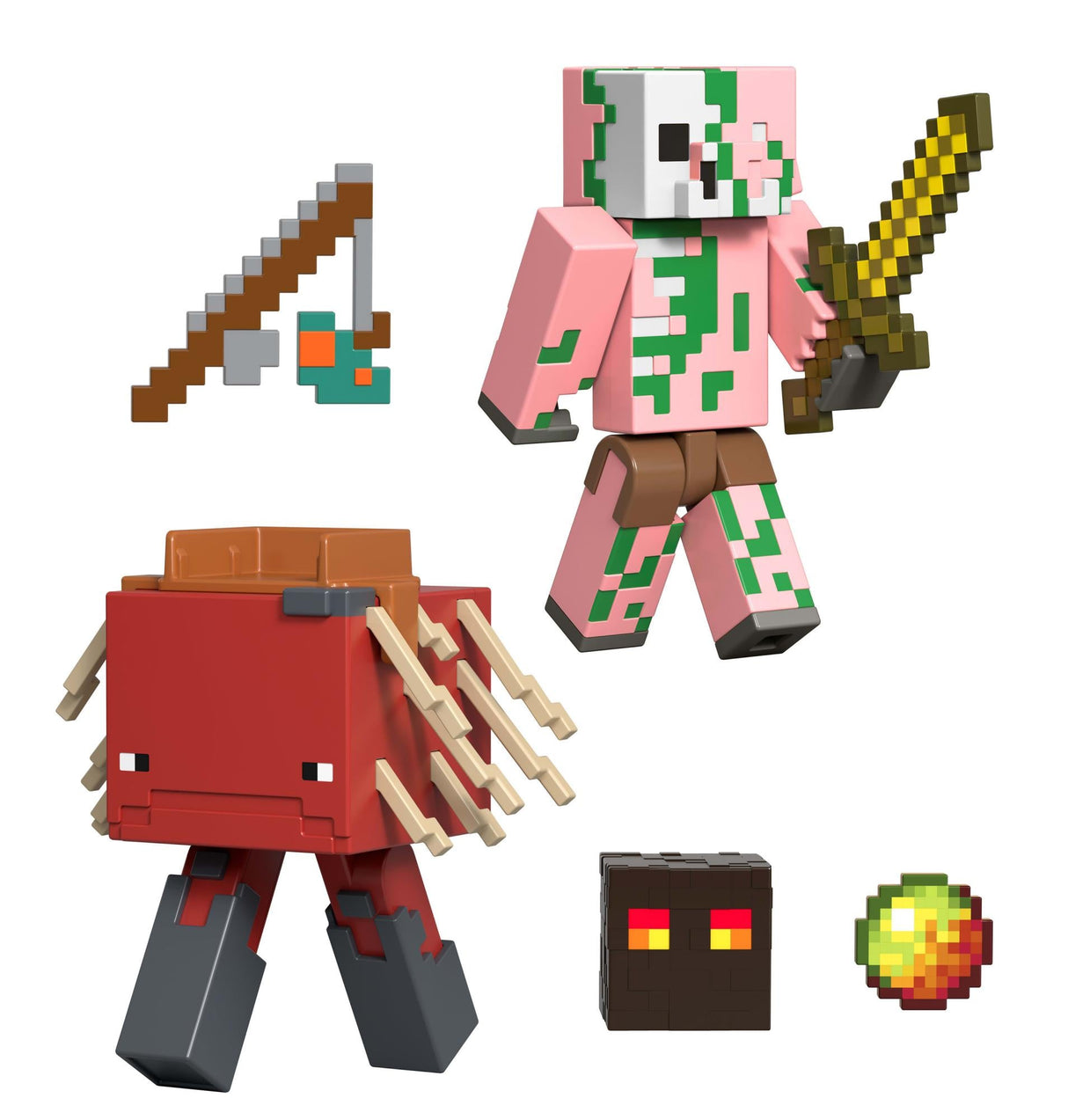 MINECRAFT CORE FIGURE 2-PACK -Zombified Piglin & Minecraft Strider Minecraft