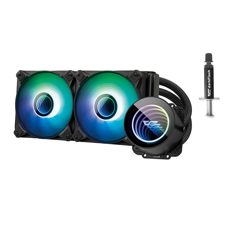 PC vand køling Darkflash DX240 V2 ARGB 2x 120x120 (sort) Darkflash