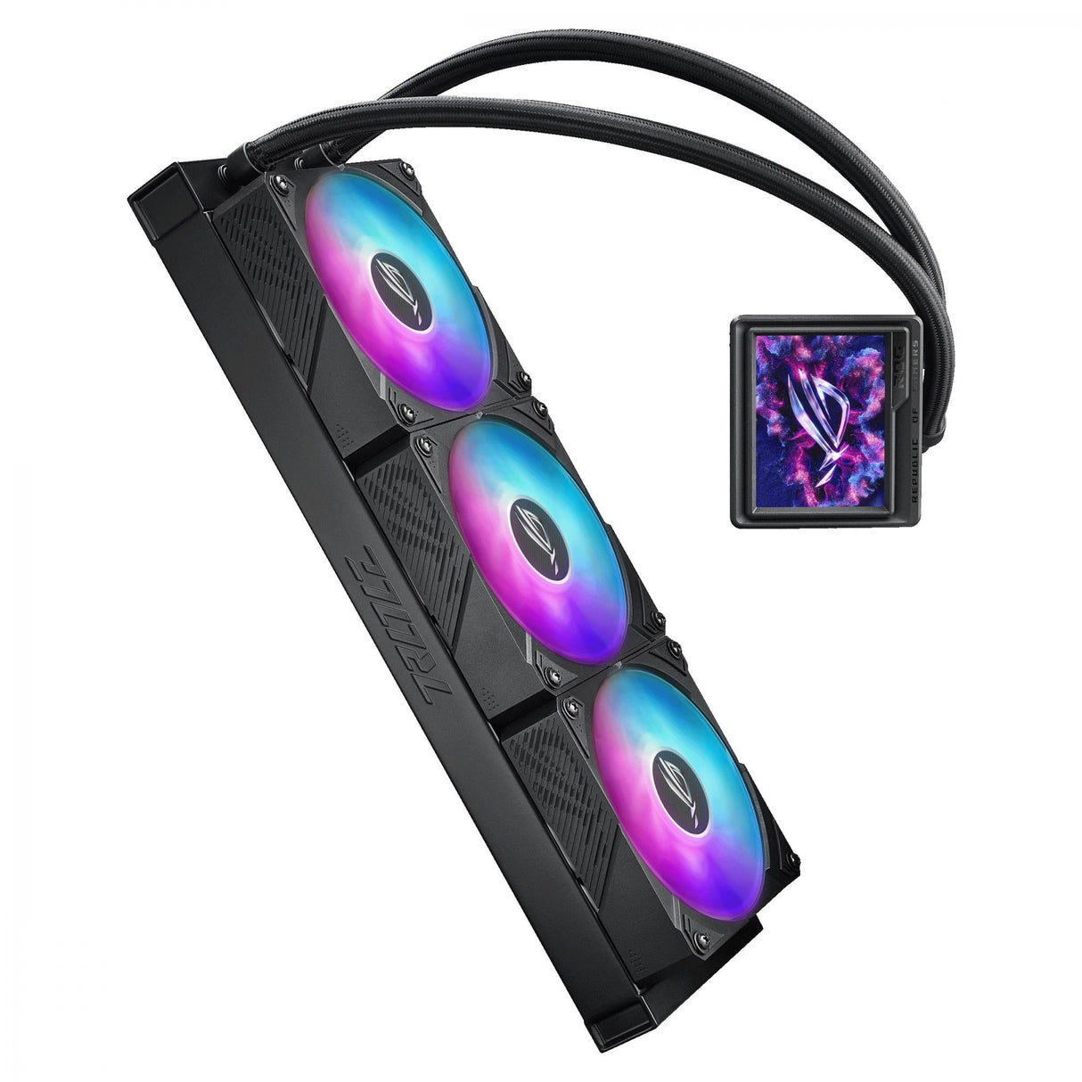 ASUS ROG RYUJIN III 360 ARBG EXTREME AiO Liquid Cooler w. 3.5" LCD, Asetek Emma Gen8 V2 pump, magnetic ROG ARGB fans ASUS