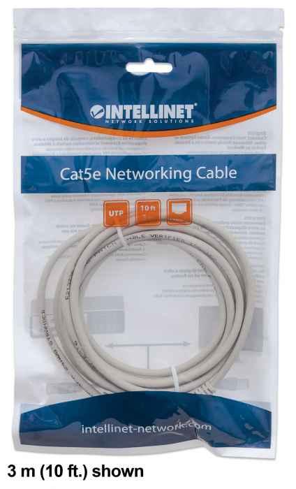 INTELLINET Patchkabel RJ45 U/UTP Cat6 3.00m Hebelschutz grau Intellinet
