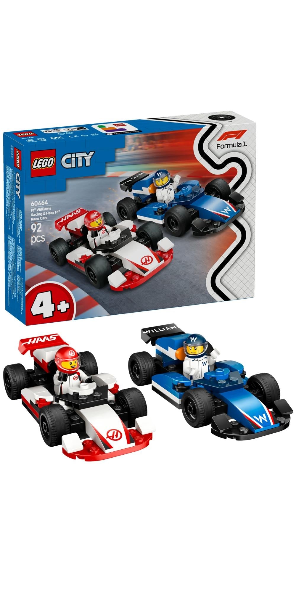 LEGO 60464 City F1 Williams Racing and Haas F1 Racing Cars LEGO