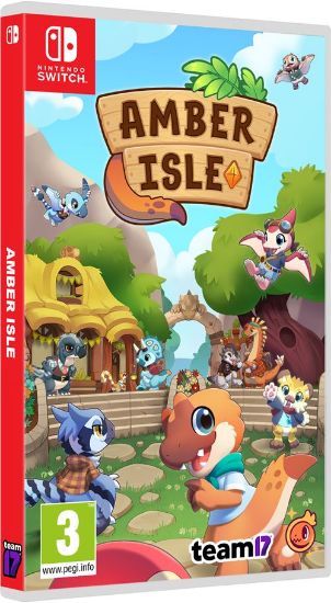 Amber Isle til Nintendo Switch – spillets forside med farverige dyrefigurer