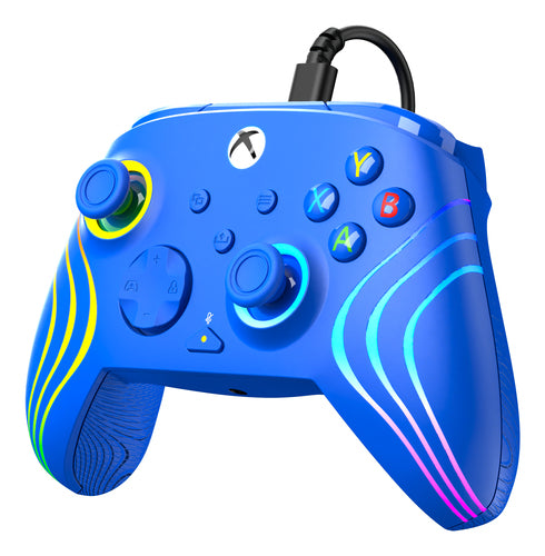 Turtle Beach Afterglow Wave Wired – Xbox/PC, blå – Set skråt fra højre