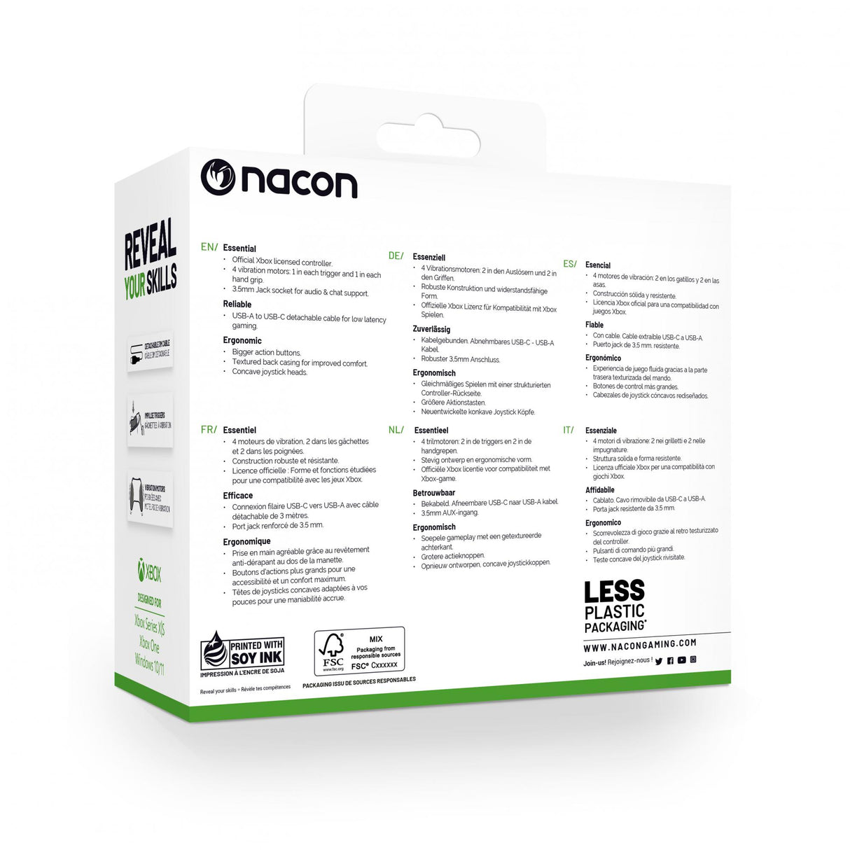 Nacon instegskontroll vit/Xbox Series X