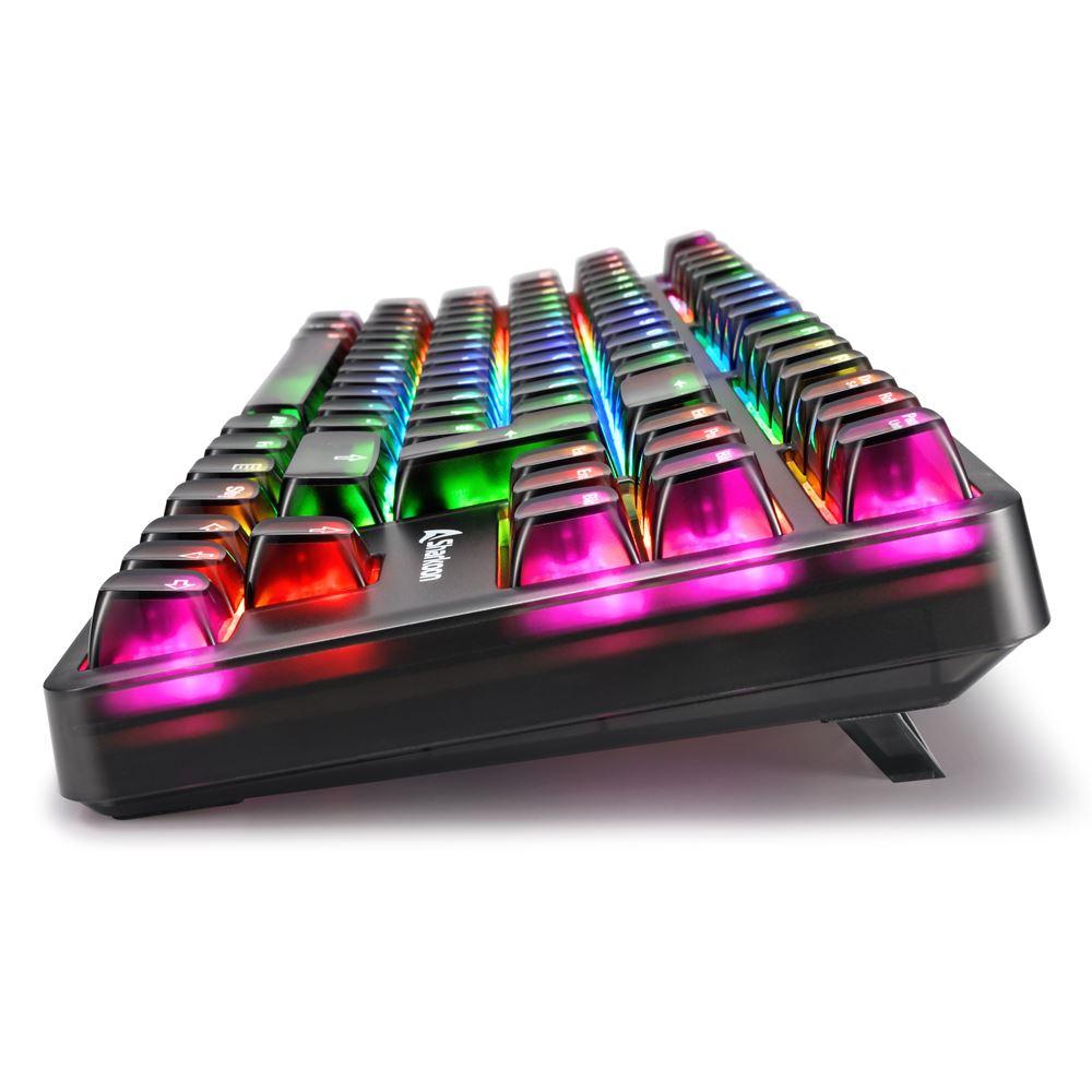 Sharkoon Crystal Shark tastatur – sort, KTT, tysk layout