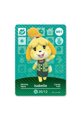 Nintendo Animal Crossing amiibo-kort Serie 1, 3 stk. – Eksempel på Isabelle-kort, indholdet varierer