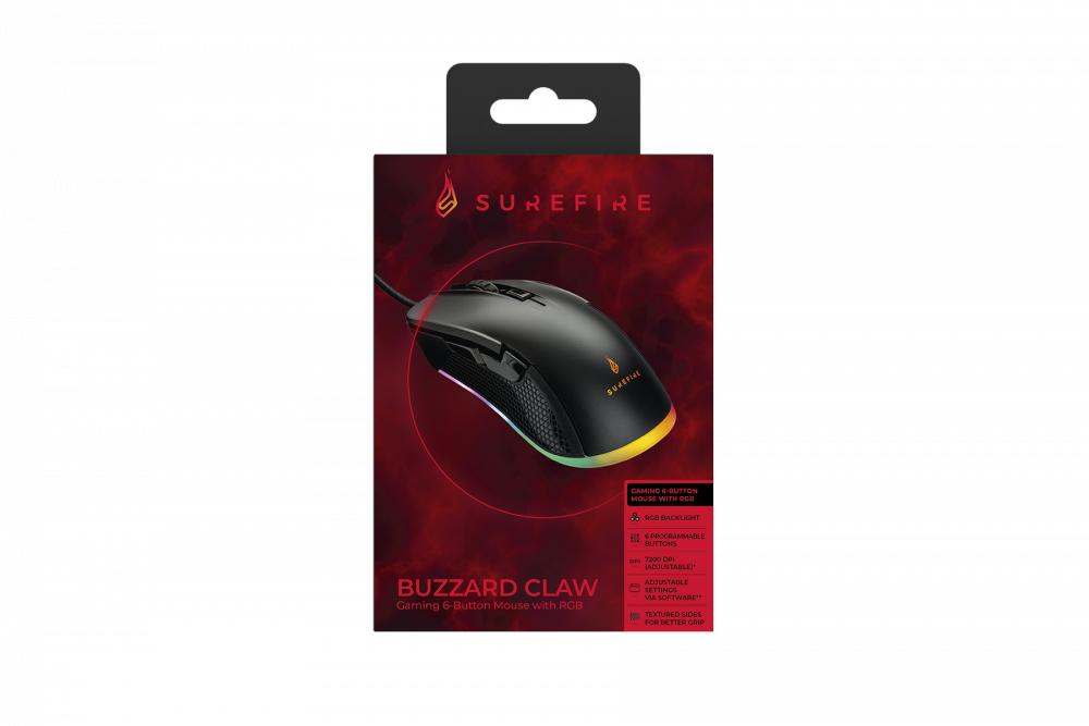 SUREFIRE - Buzzard Claw Gamingmus med 6 knappar och RGB