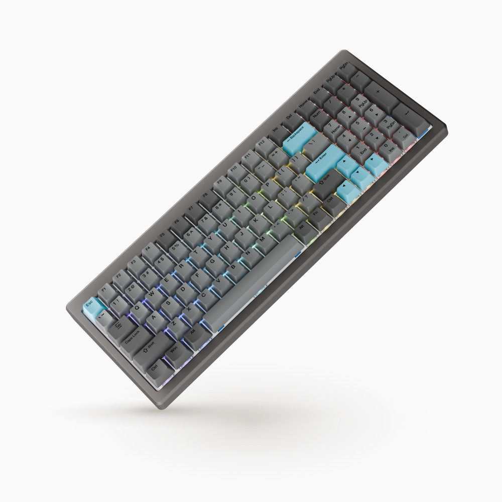 Ducky Cushion 98 - Nickel - 98% - Shush Tactile Switch - Alu - Nordic ISO - Tri-mode (Wireless, BT, USB) - DuckyHUB Config + VIA Support
