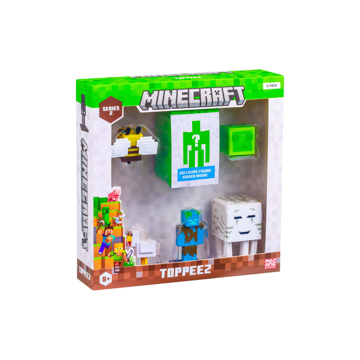 Minecraft - 3D 6 cm Figure 6 pack Deluxe box S2 - Bee, Slime, Chicken, Drowned, Ghast and Hidden Figur Minecraft