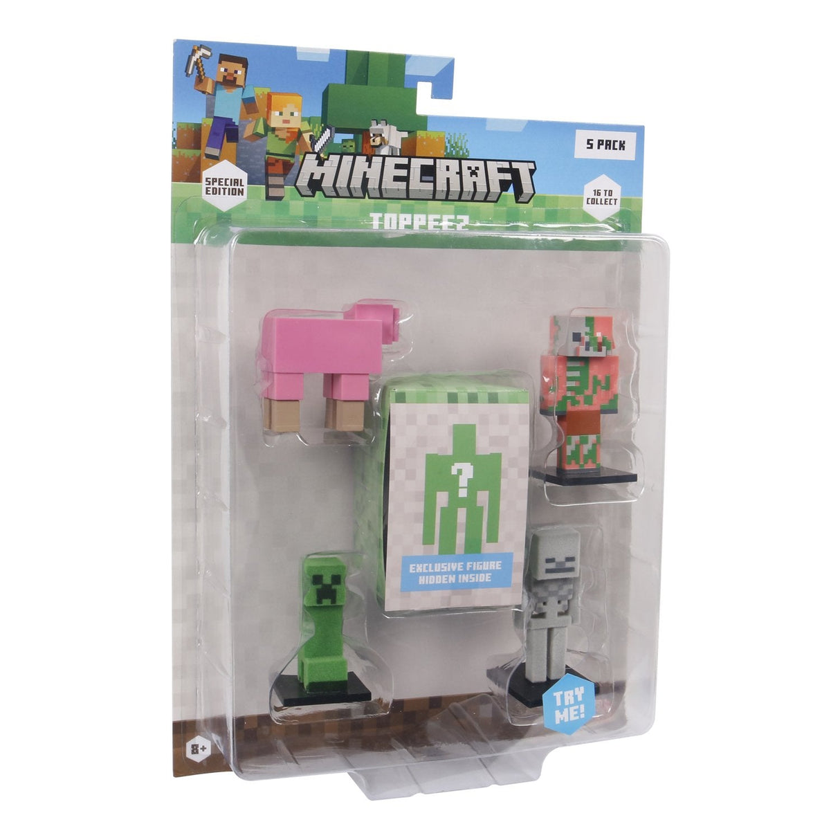 Minecraft - 3D Special Edition Figure 5 pack Blister - Sheep, Creeper, Skeleton & Zombie Pigman Minecraft