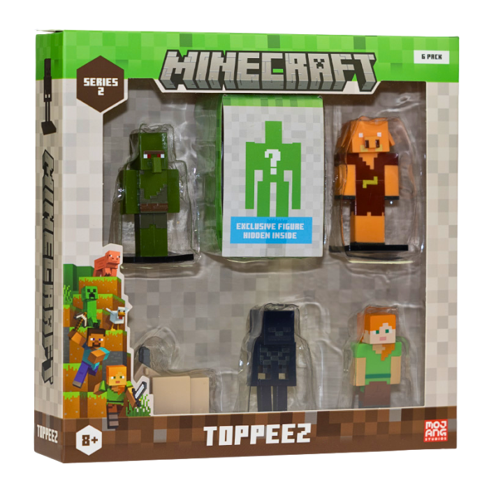 Minecraft - 6 cm figure 6-pack Deluxe box S2 - Zombie Villager, Piglin, Goat, Wither Skeleton, Alex and Surprise Minecraft