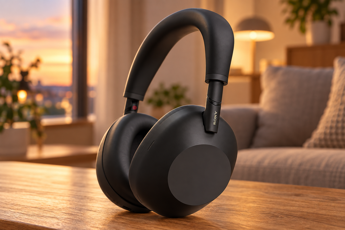 Sony WH-1000XM6 – trådløse hovedtelefoner med støjreduktion – sort – stemningsbillede