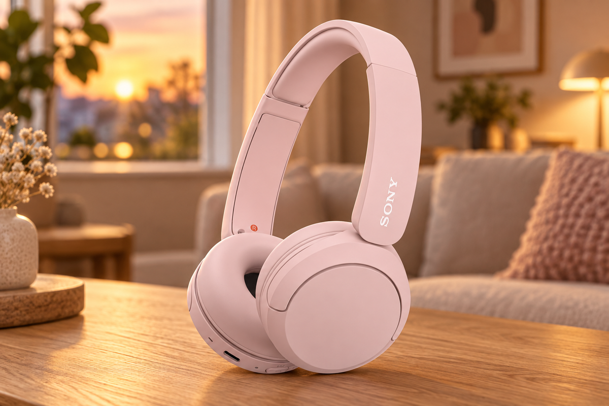 Sony WH-CH520 – trådløse on-ear-hovedtelefoner – lyserød – stemningsbillede