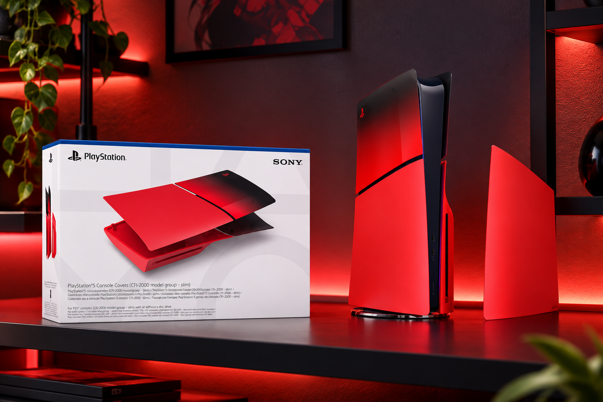 PlayStation 5 Cover (Slim) - Techno Red – stemningsbillede