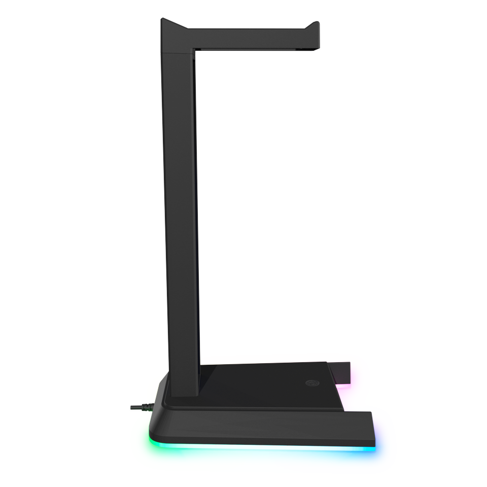 Speedlink - EXCELLO Illuminated Headset Stand, 3-Port USB 2.0 Hub, integrated Soundcard, black