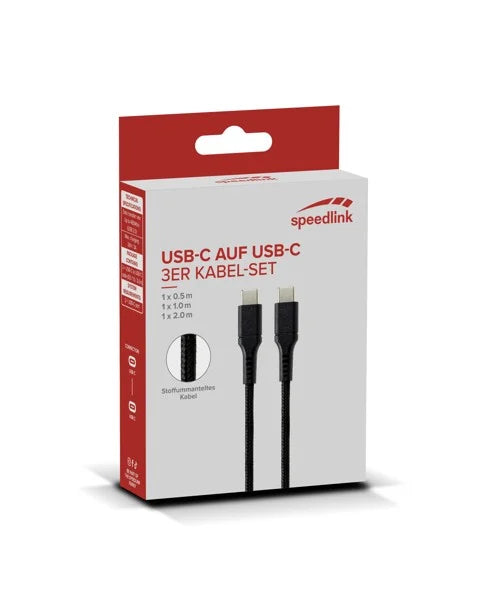 Speedlink - USB-C til USB-C kabel Sæt, sort