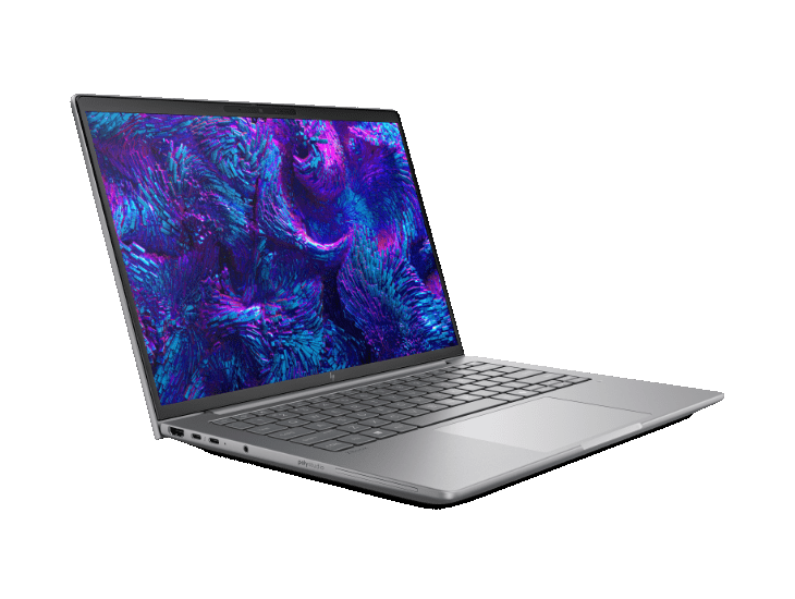 HP ZBook 8 G1i – 16" WUXGA, Ultra 7 255H, 16 GB, 512 GB – bærbar skråt forfra