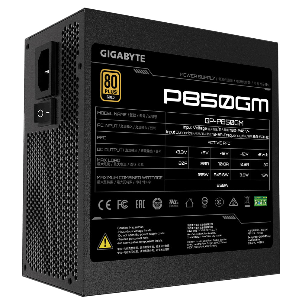 Gigabyte P850GM Strømforsyning 850Watt