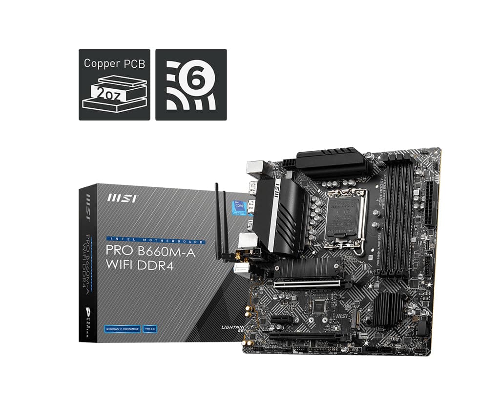 MSI PRO B660M-A WIFI DDR4 Micro-ATX LGA1700 Intel B660 MSI