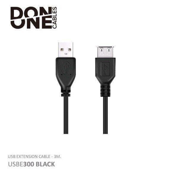 solidaritet moronic Hoved DON ONE CABLES - USBE300 BLACK - USB FORLÆNGER KABEL - 300CM - Fri fragt  over 899,- hos Geekd