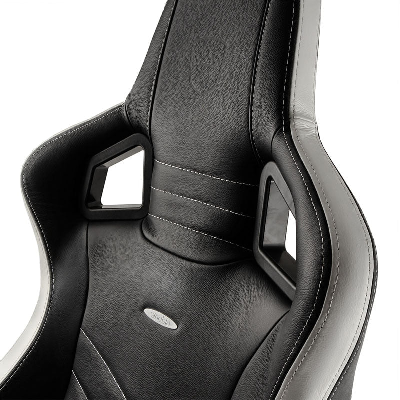 noblechairs EPIC Real Leather Sort/Hvid/Rød noblechairs