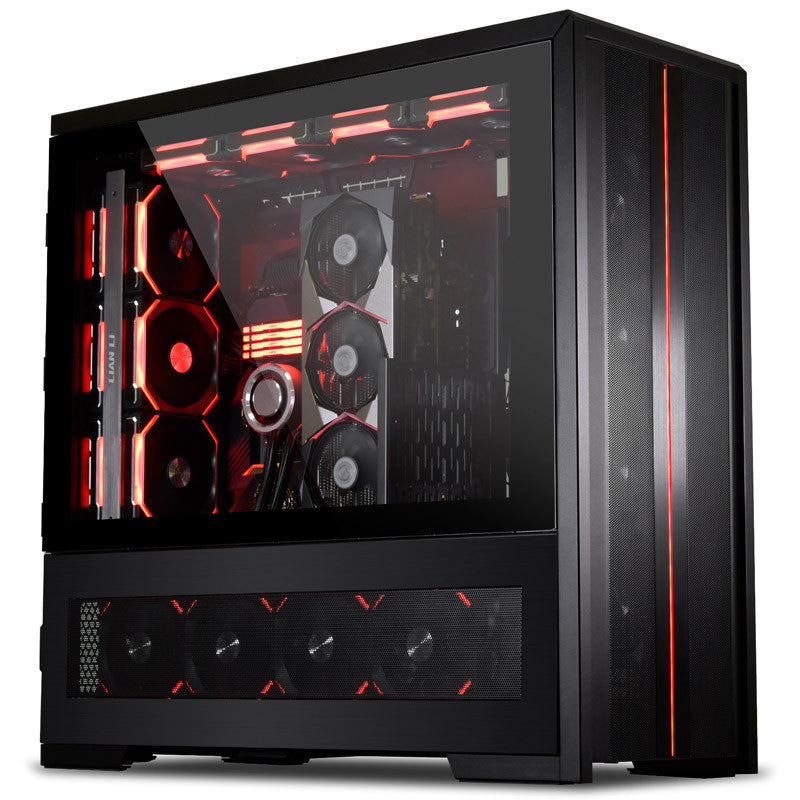 Lian Li V3000 Plus - full tower, up to 3x 480mm radiators, 2x pump-reservoir combo mounting options, supports 2x systems