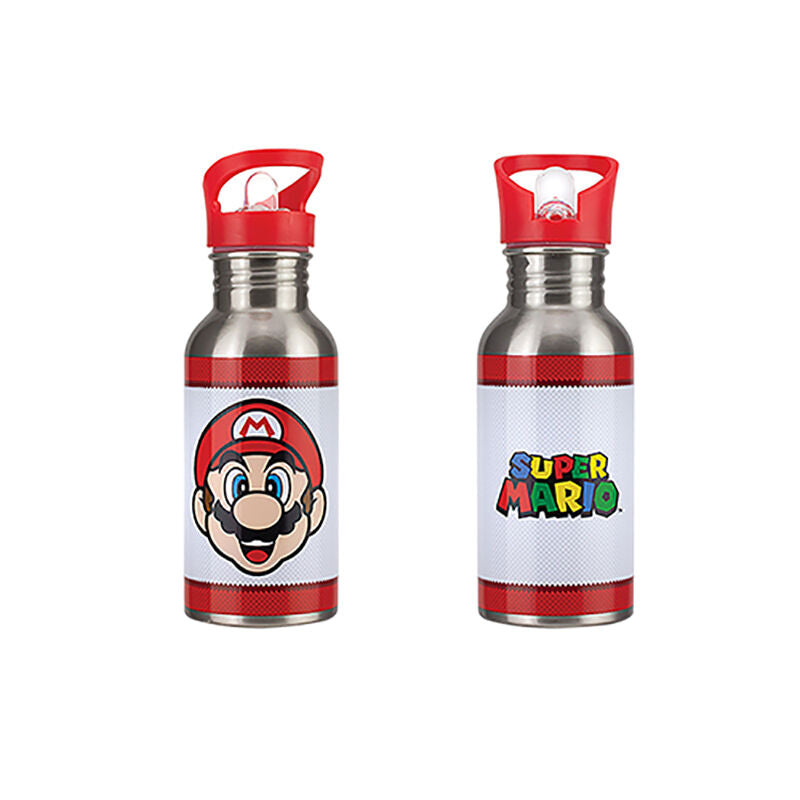 Super Mario Metal Vandflaske Med Halm 500 ml