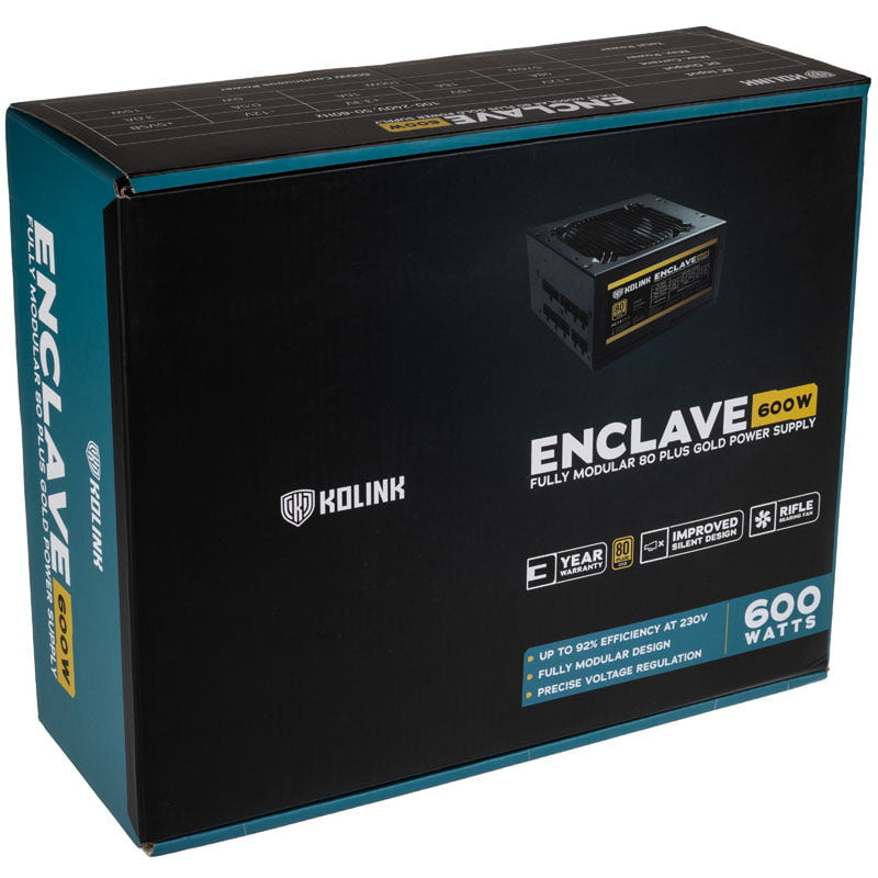 Kolink Enclave 80 PLUS Gold PSU, modular - 600 Watt Kolink