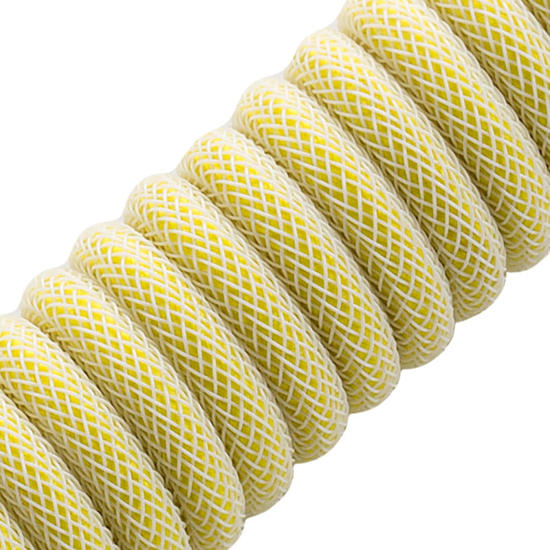 CableMod Pro Coiled Keyboard Cable USB A to USB Type C, Lemon Ice - 150cm CableMod
