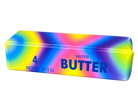 Regnbue Butter Squishy i farverigt smørdesign