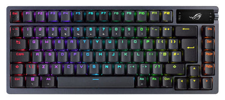 ASUS M701 ROG AZOTH/NXRD/FR – taster og arbejdsflade set ovenfra; tastaturlayout illustrativt