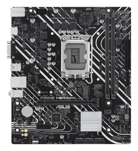 ASUS PRIME H610M-K – bundkort set ovenfra