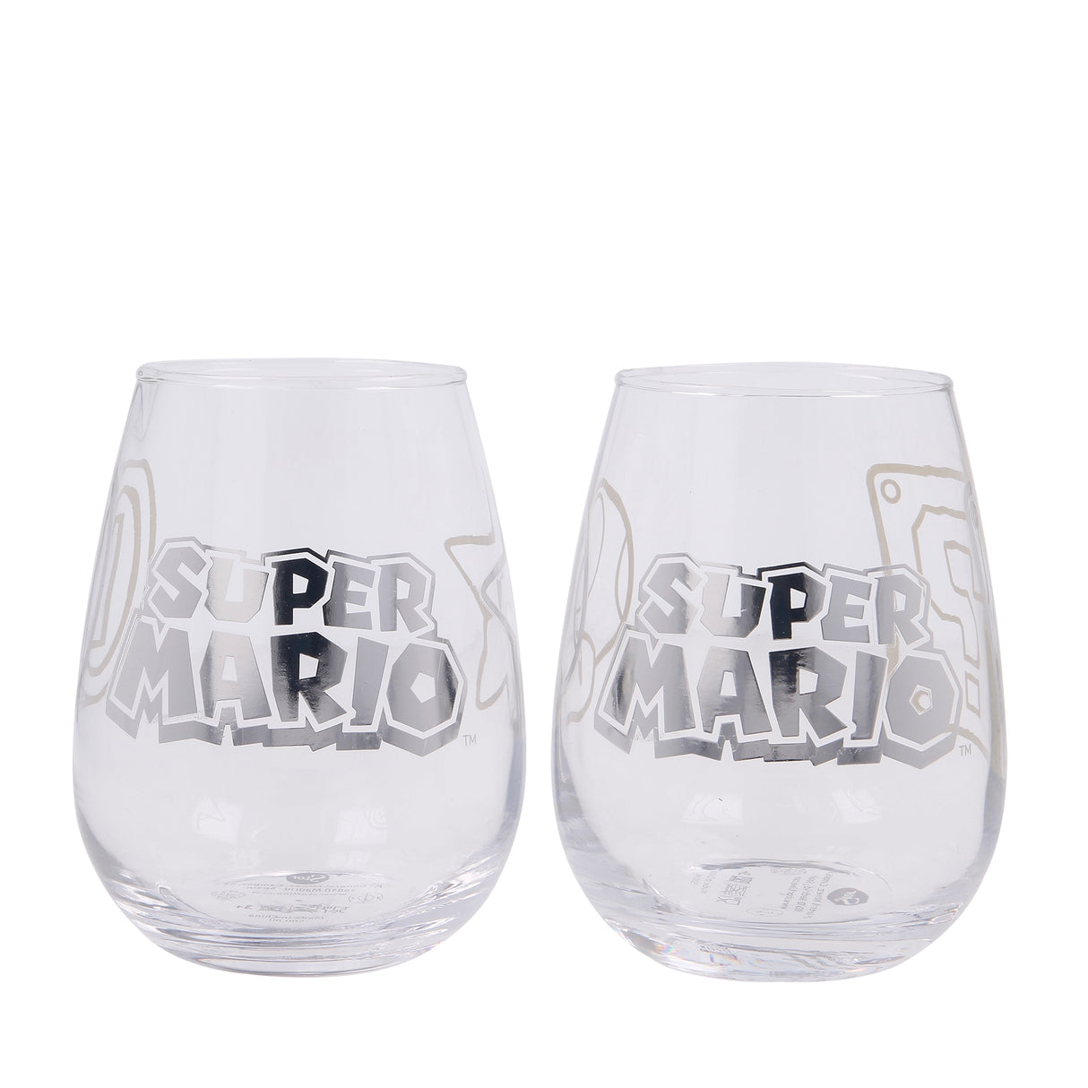 Super Mario - 2 Krystal Glas Sæt