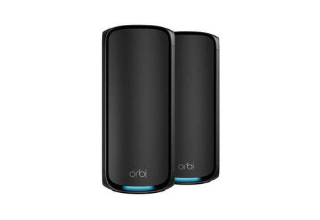 Sort NETGEAR Orbi RBE972SB-meshsæt med to enheder