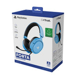 Trust GXT 498B Forta – blåt gamingheadset til PS5 og PS4 – emballage, forside