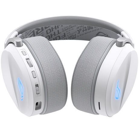 ASUS ROG Pelta – øretelefoner og kontrolknapper set bagfra