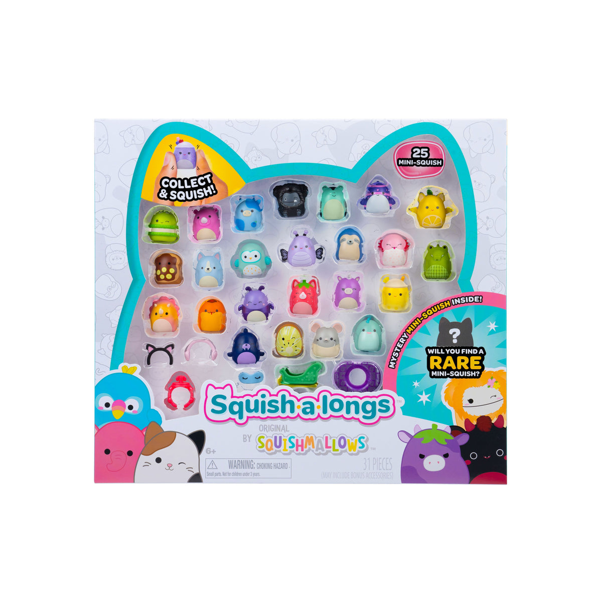 Squish-a-longs Serie 7 – 25 minifigurer 2,5 cm – figurer og tilbehør