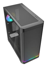 Sharkoon AK4W RGB Strip Black Mesh Front Tempered Glass ARGB Strip 4x 120mm Fans USB-C BTF ATX Gaming PC Case Sharkoon
