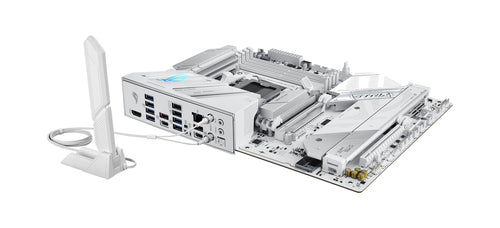 ASUS ROG STRIX B850-A GAMING WIFI7 NEO – bagpanel og Wi-Fi-antenne