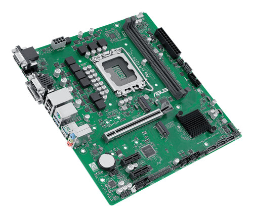 ASUS PRO H810M-C-CSM – micro-ATX bundkort – LGA1851 – bundkort set skråt ovenfra