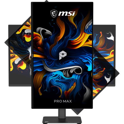 MSI PRO MAX 271UPX12G – 26,5″ skærm, 3840 × 2160, 120 Hz – pivot illustreret