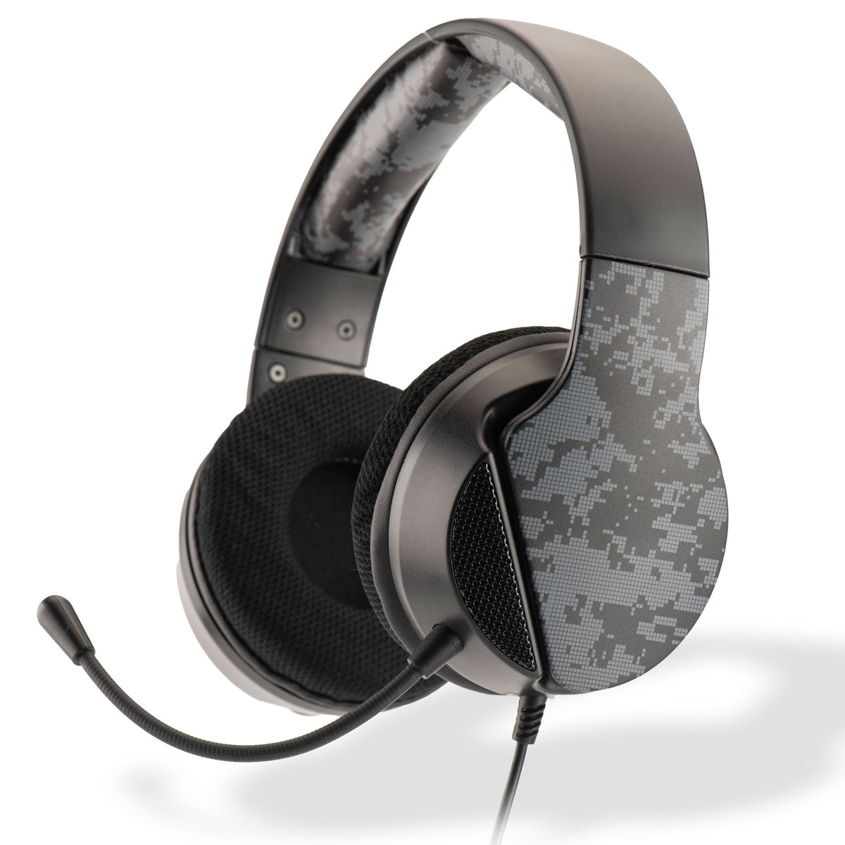 Freaks and Geeks SPX-300 Camo – kablet gamingheadset – headset med mikrofon set skråt forfra
