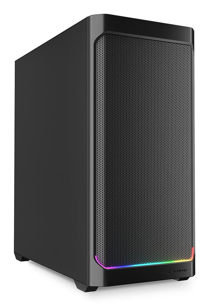Sharkoon AK4 RGB Strip ATX-kabinet – sort, metalside, BTF