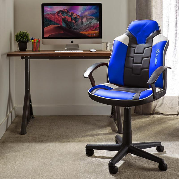 X-Rocker Saturn Junior eSports gamingstol – sort/blå