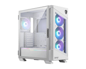 MSI MPG VELOX 100R White – hvidt PC-kabinet – glasfront og side på hvidt kabinet