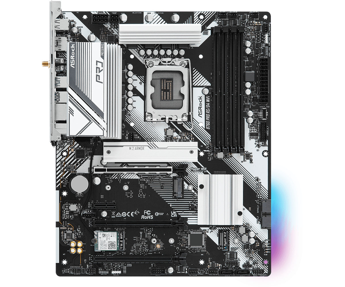 ASRock B760 PRO RS/D4 WIFI - Bundkort - LGA1700 sokkel - USB 3.2 Gen 1 - onboard grafik (CPU påkrævet) ASRock