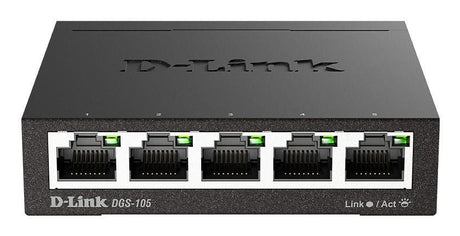 D-Link DGS-105 – 5-port Gigabit-netværksswitch – sort DGS-105 med fem Ethernet-porte