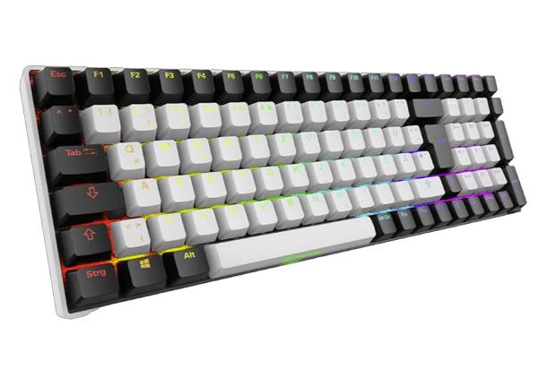 Hvidt Sharkoon SGK50 S2-tastatur med numerisk felt og RGB