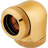 CORSAIR Hydro X Series XF Hardline 90° 14mm ytterdiameter vinklad koppling för vätskekylningssystem 2-pack guld